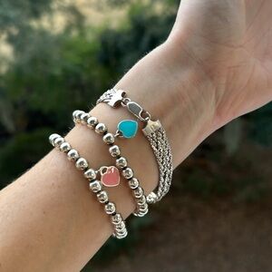 Vintage 925 Sterling Silver Mesh Flex Tennis Bracelet